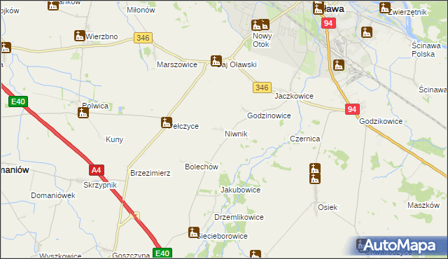 mapa Niwnik, Niwnik na mapie Targeo