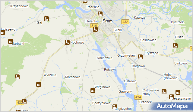 mapa Nochówko, Nochówko na mapie Targeo