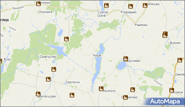 mapa Nogat gmina Łasin, Nogat gmina Łasin na mapie Targeo