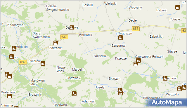 mapa Nojszew, Nojszew na mapie Targeo