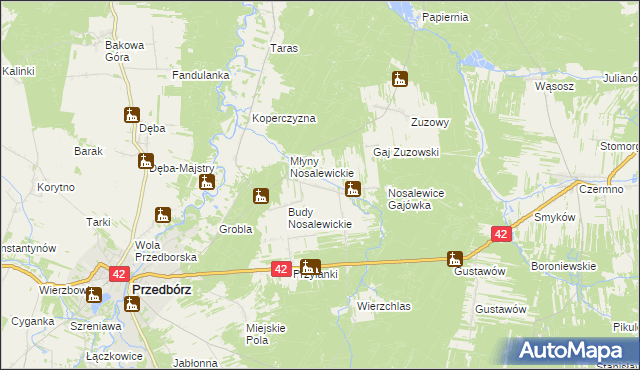 mapa Nosalewice, Nosalewice na mapie Targeo