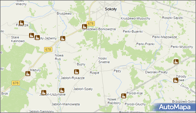 mapa Noski Śnietne, Noski Śnietne na mapie Targeo