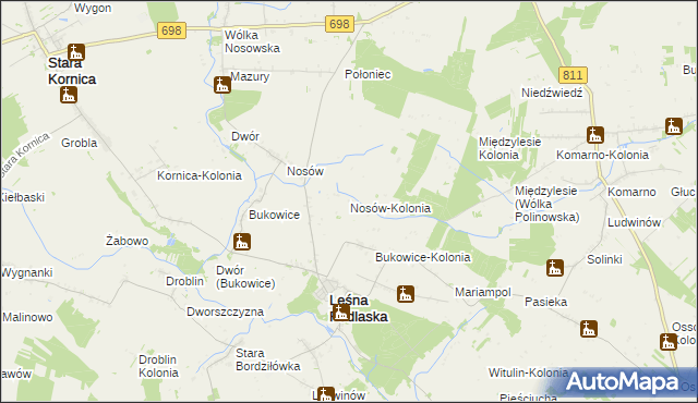 mapa Nosów-Kolonia, Nosów-Kolonia na mapie Targeo