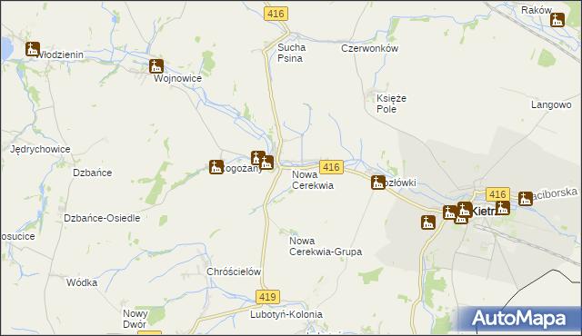 mapa Nowa Cerekwia, Nowa Cerekwia na mapie Targeo