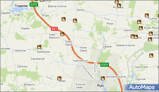 mapa Nowa Dąbia, Nowa Dąbia na mapie Targeo