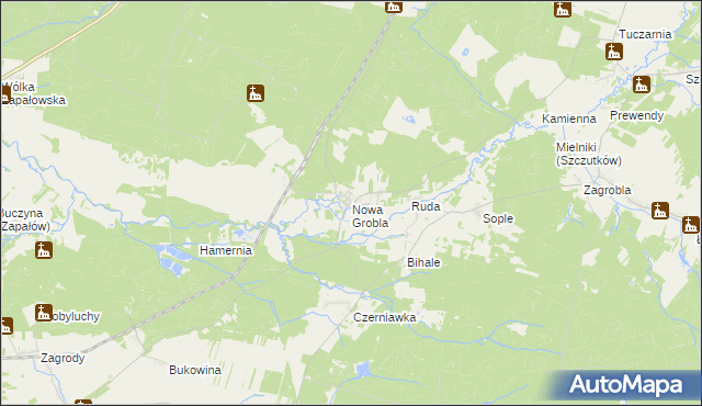 mapa Nowa Grobla gmina Oleszyce, Nowa Grobla gmina Oleszyce na mapie Targeo