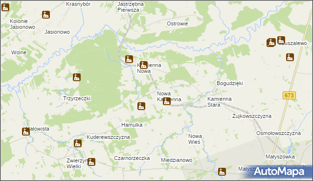 mapa Nowa Kamienna, Nowa Kamienna na mapie Targeo