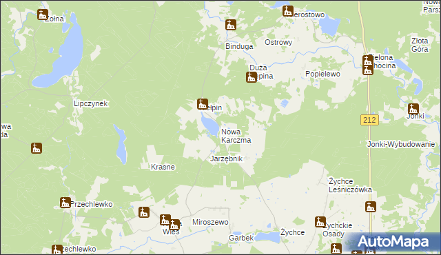 mapa Nowa Karczma gmina Konarzyny, Nowa Karczma gmina Konarzyny na mapie Targeo