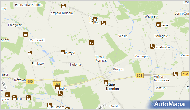 mapa Nowa Kornica, Nowa Kornica na mapie Targeo