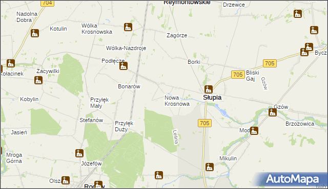 mapa Nowa Krosnowa, Nowa Krosnowa na mapie Targeo