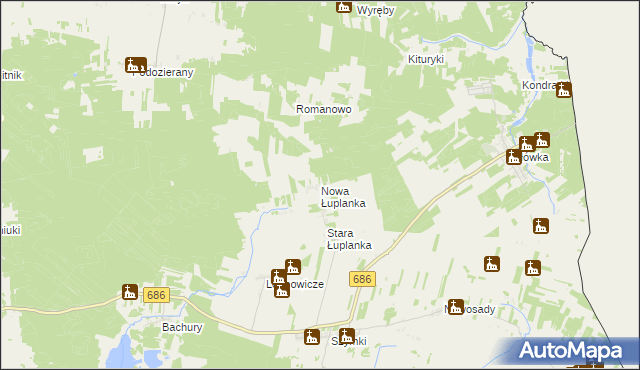 mapa Nowa Łuplanka, Nowa Łuplanka na mapie Targeo