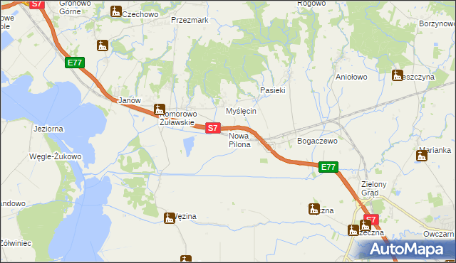 mapa Nowa Pilona, Nowa Pilona na mapie Targeo