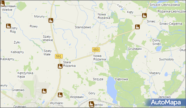 mapa Nowa Różanka gmina Kętrzyn, Nowa Różanka gmina Kętrzyn na mapie Targeo