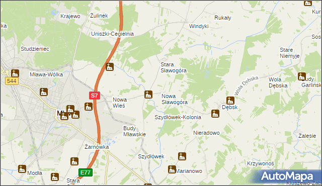 mapa Nowa Sławogóra, Nowa Sławogóra na mapie Targeo