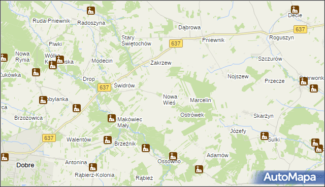 mapa Nowa Wieś gmina Dobre, Nowa Wieś gmina Dobre na mapie Targeo