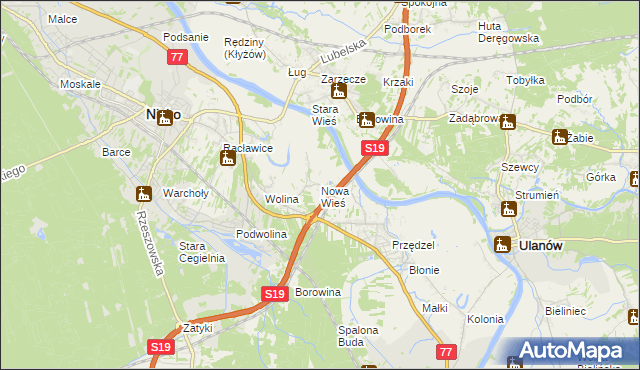 mapa Nowa Wieś gmina Nisko, Nowa Wieś gmina Nisko na mapie Targeo