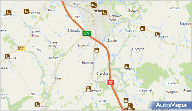 mapa Nowa Wieś gmina Pasłęk, Nowa Wieś gmina Pasłęk na mapie Targeo