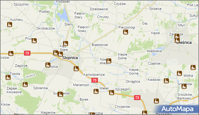 mapa Nowa Wieś gmina Stopnica, Nowa Wieś gmina Stopnica na mapie Targeo