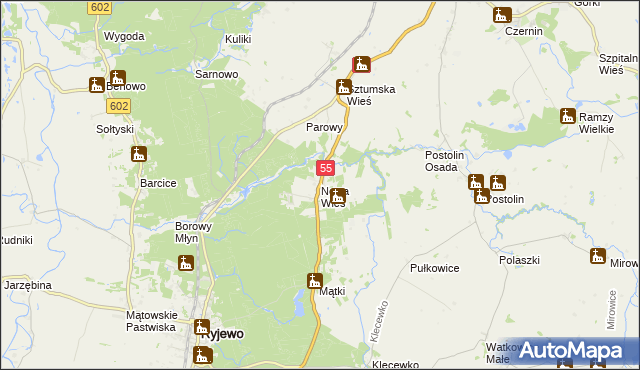 mapa Nowa Wieś gmina Sztum, Nowa Wieś gmina Sztum na mapie Targeo