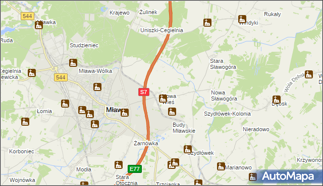 mapa Nowa Wieś gmina Szydłowo, Nowa Wieś gmina Szydłowo na mapie Targeo