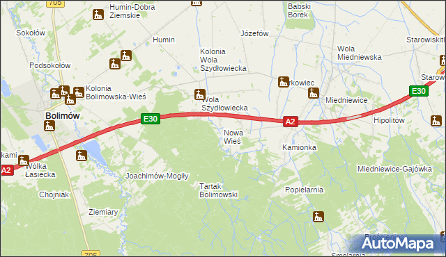mapa Nowa Wieś gmina Wiskitki, Nowa Wieś gmina Wiskitki na mapie Targeo