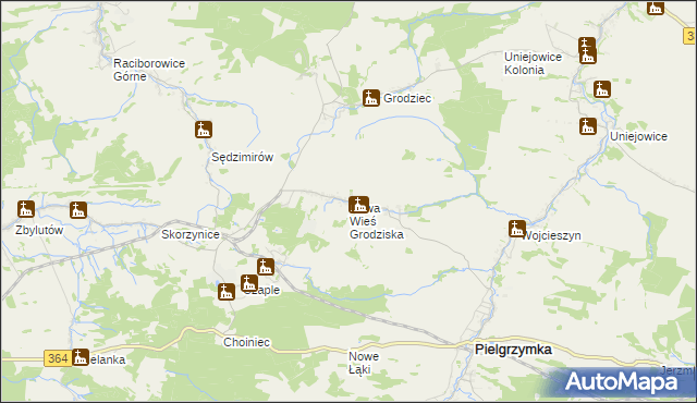 mapa Nowa Wieś Grodziska, Nowa Wieś Grodziska na mapie Targeo