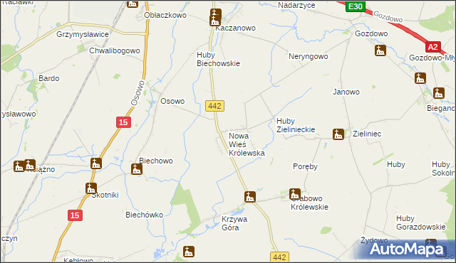 mapa Nowa Wieś Królewska gmina Września, Nowa Wieś Królewska gmina Września na mapie Targeo