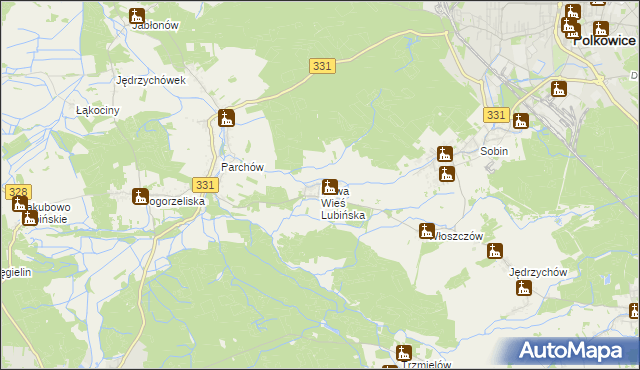 mapa Nowa Wieś Lubińska, Nowa Wieś Lubińska na mapie Targeo