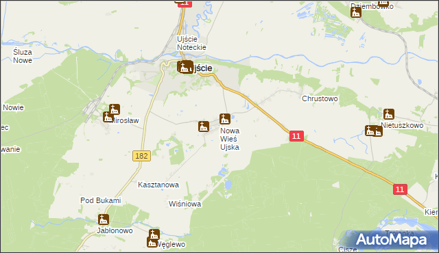 mapa Nowa Wieś Ujska, Nowa Wieś Ujska na mapie Targeo