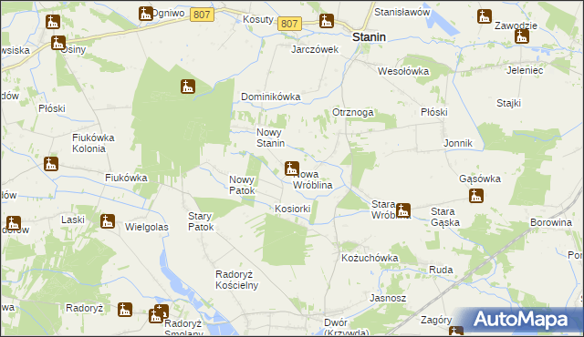 mapa Nowa Wróblina, Nowa Wróblina na mapie Targeo