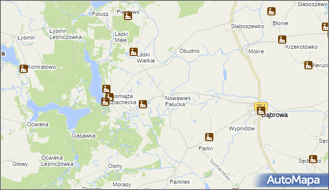 mapa Nowawieś Pałucka, Nowawieś Pałucka na mapie Targeo