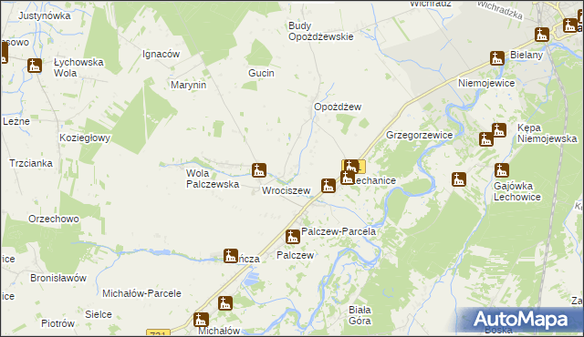 mapa Nowe Biskupice gmina Warka, Nowe Biskupice gmina Warka na mapie Targeo