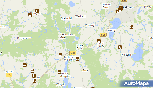 mapa Nowe Bolity, Nowe Bolity na mapie Targeo