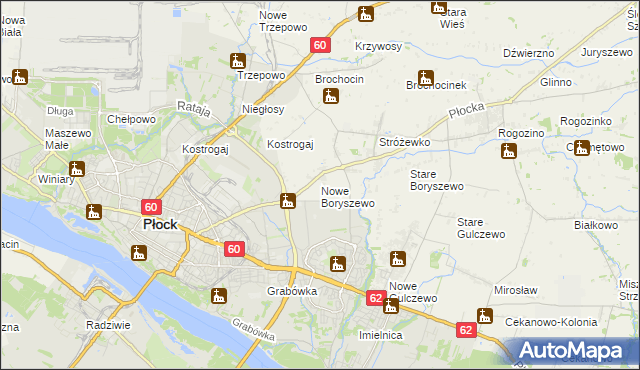 mapa Nowe Boryszewo, Nowe Boryszewo na mapie Targeo