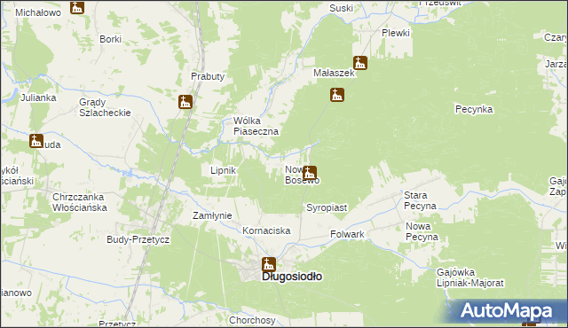 mapa Nowe Bosewo, Nowe Bosewo na mapie Targeo