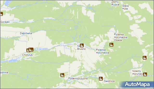 mapa Nowe Brusno, Nowe Brusno na mapie Targeo