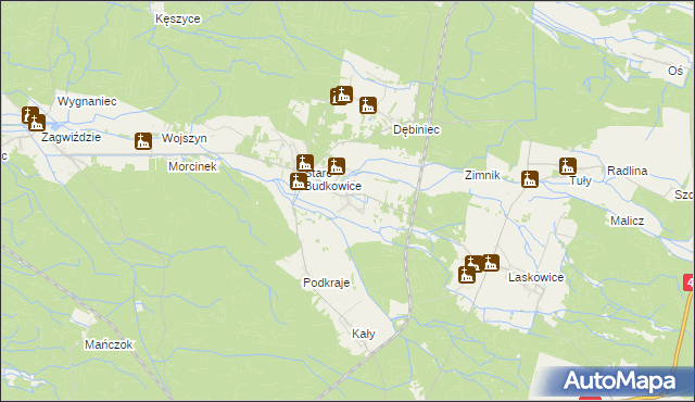 mapa Nowe Budkowice, Nowe Budkowice na mapie Targeo