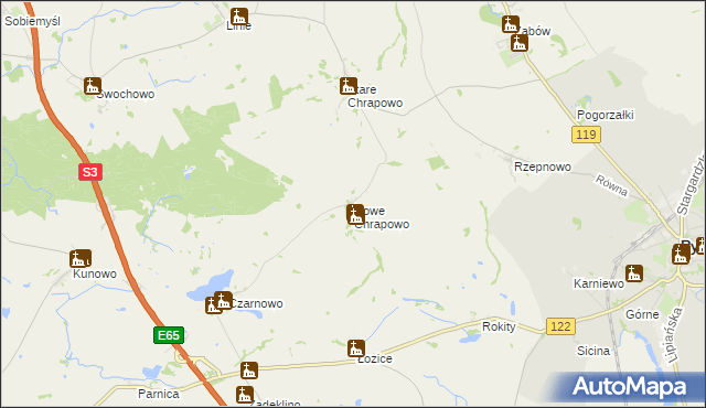 mapa Nowe Chrapowo, Nowe Chrapowo na mapie Targeo