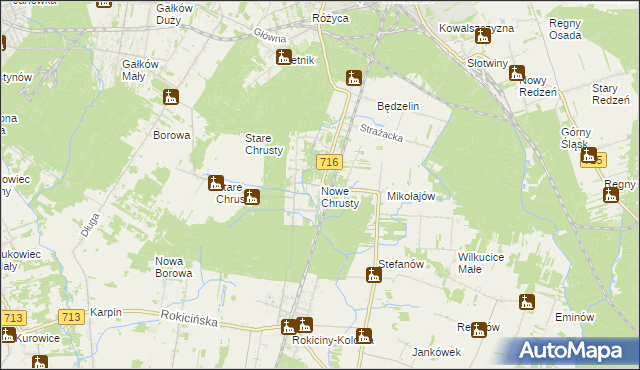 mapa Nowe Chrusty, Nowe Chrusty na mapie Targeo