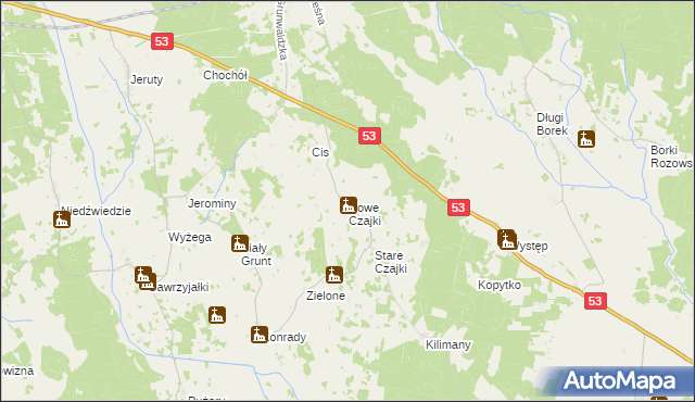 mapa Nowe Czajki, Nowe Czajki na mapie Targeo