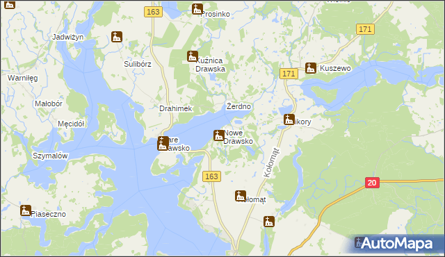 mapa Nowe Drawsko, Nowe Drawsko na mapie Targeo