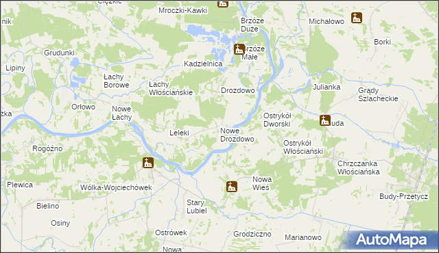 mapa Nowe Drozdowo, Nowe Drozdowo na mapie Targeo