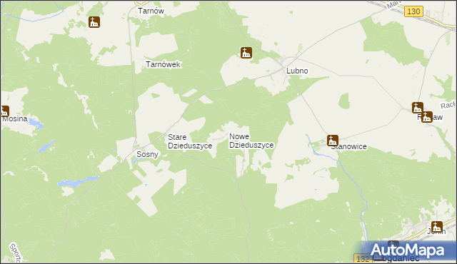 mapa Nowe Dzieduszyce, Nowe Dzieduszyce na mapie Targeo