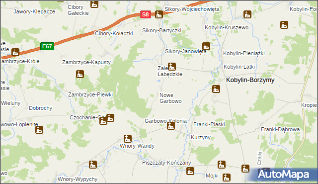 mapa Nowe Garbowo, Nowe Garbowo na mapie Targeo