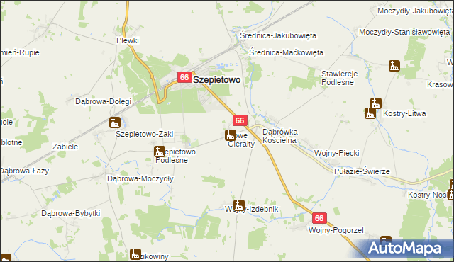 mapa Nowe Gierałty, Nowe Gierałty na mapie Targeo
