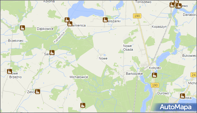 mapa Nowe gmina Wągrowiec, Nowe gmina Wągrowiec na mapie Targeo