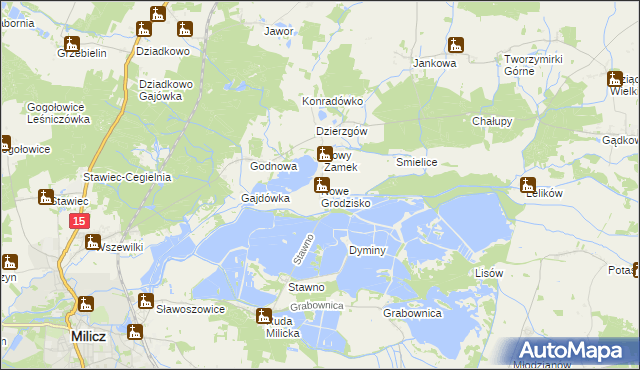 mapa Nowe Grodzisko, Nowe Grodzisko na mapie Targeo