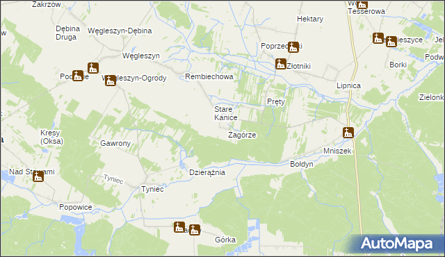 mapa Nowe Kanice, Nowe Kanice na mapie Targeo