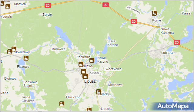 mapa Nowe Karpno, Nowe Karpno na mapie Targeo