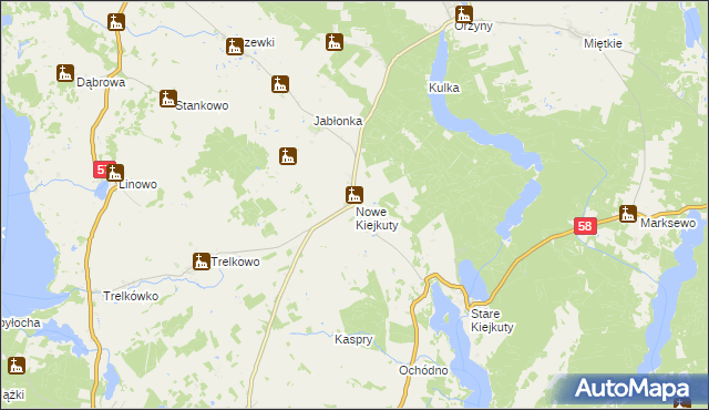 mapa Nowe Kiejkuty, Nowe Kiejkuty na mapie Targeo